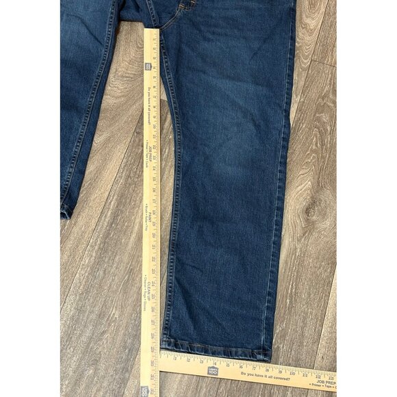 WRANGLER MENS DENIM BLUE JEANS SIZE 36X30 STRAIGHT LEG STRETCH 5 POCKETS WORK - Picture 5 of 8